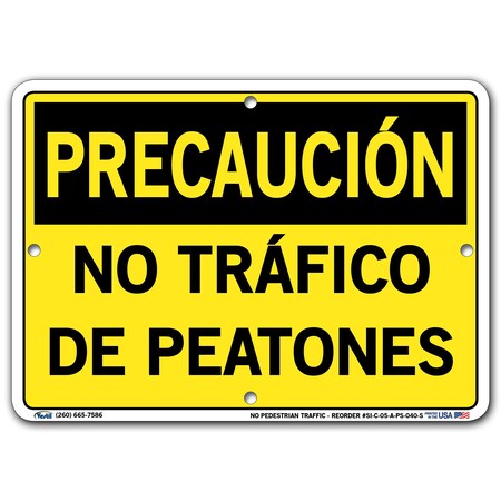 Vestil Polystyrene Sign, 7-1/2" Height, 10-1/2" Width, Polystyrene, Rectangle, Spanish SI-C-05-A-PS-040-S